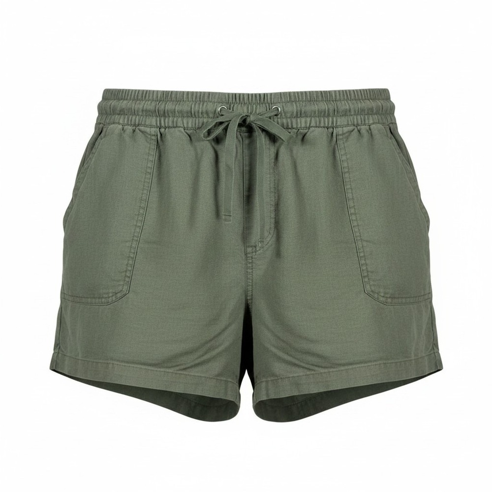 Gap Womens Olive Green Linen Blend Pull On Utility Shorts Drawstring Size XXL